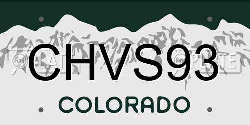 CHVS93 Colorado License Plate