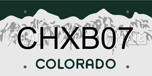 CHXB07 Colorado License Plate