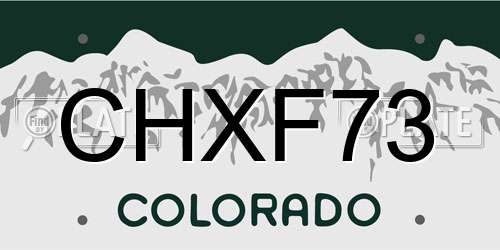 CHXF73 Colorado License Plate