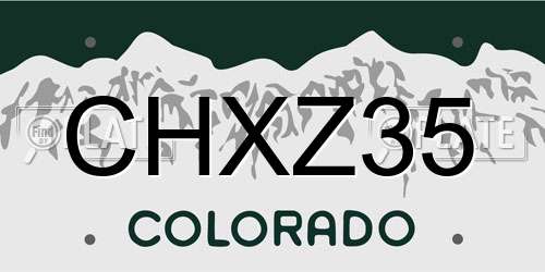 CHXZ35 Colorado License Plate