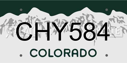 CHY584 Colorado License Plate