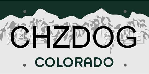 CHZDOG Colorado License Plate
