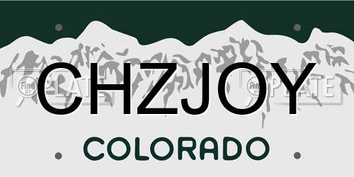 CHZJOY Colorado License Plate