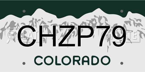 CHZP79 Colorado License Plate