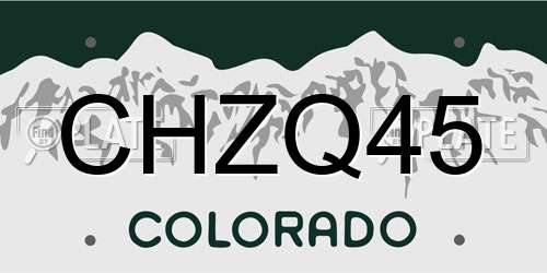 CHZQ45 Colorado License Plate