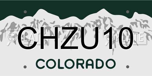 CHZU10 Colorado License Plate