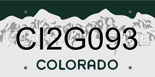 CI2G093 Colorado License Plate
