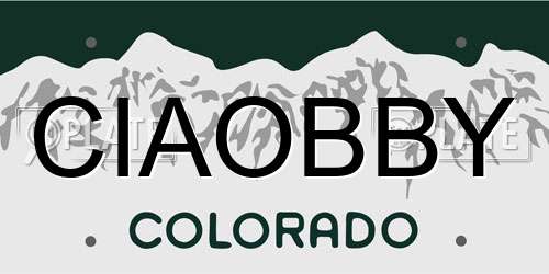 CIAOBBY Colorado License Plate