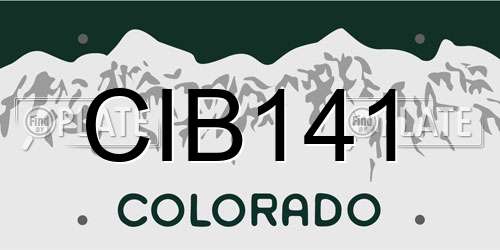 CIB141 Colorado License Plate