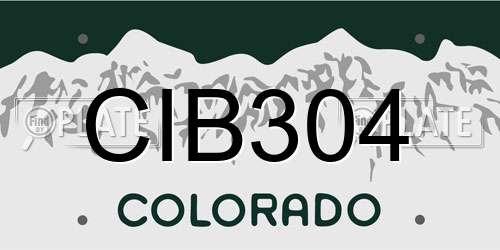 CIB304 Colorado License Plate