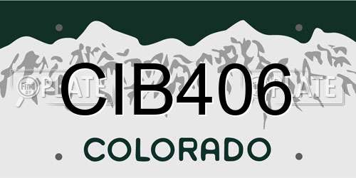 CIB406 Colorado License Plate