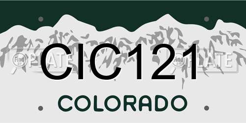 CIC121 Colorado License Plate