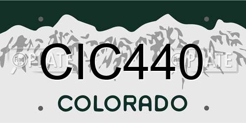 CIC440 Colorado License Plate