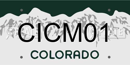 CICM01 Colorado License Plate