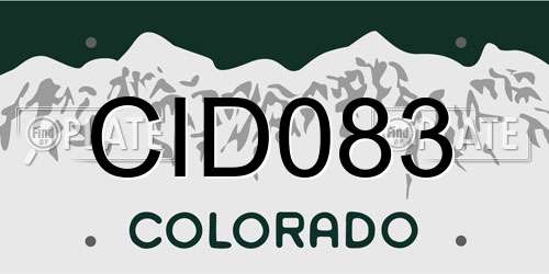 CID083 Colorado License Plate