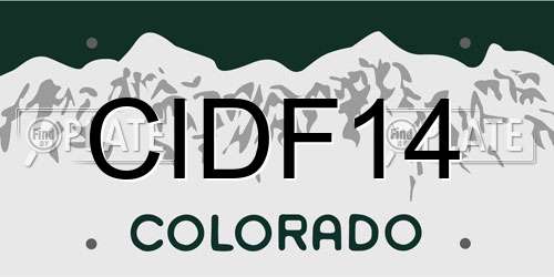 CIDF14 Colorado License Plate