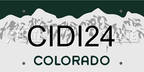 CIDI24 Colorado License Plate