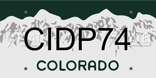 CIDP74 Colorado License Plate