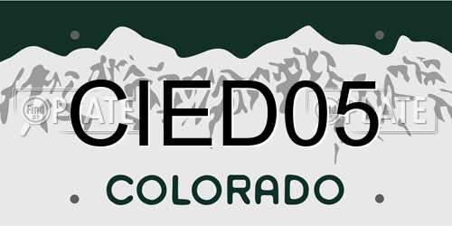 CIED05 Colorado License Plate