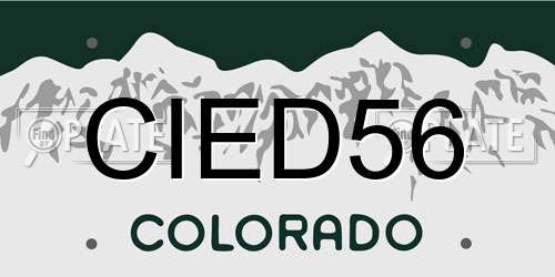 CIED56 Colorado License Plate