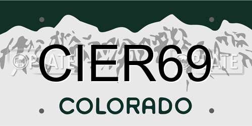 CIER69 Colorado License Plate