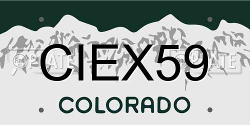 CIEX59 Colorado License Plate