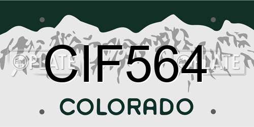 CIF564 Colorado License Plate