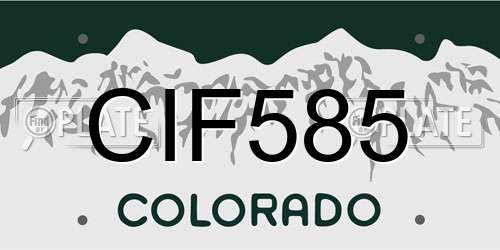 CIF585 Colorado License Plate