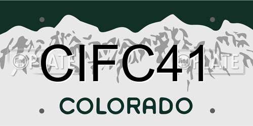 CIFC41 Colorado License Plate