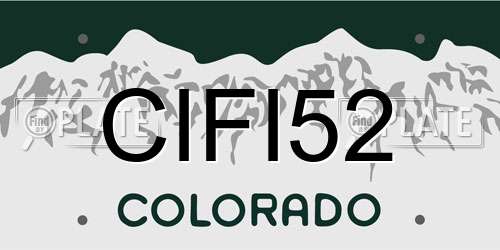 CIFI52 Colorado License Plate