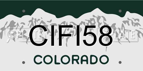 CIFI58 Colorado License Plate
