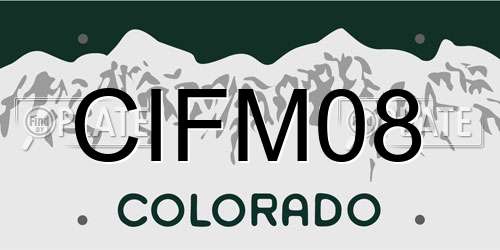 CIFM08 Colorado License Plate