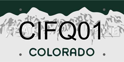 CIFQ01 Colorado License Plate