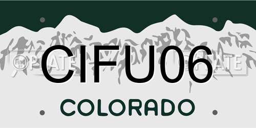 CIFU06 Colorado License Plate