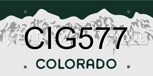 CIG577 Colorado License Plate