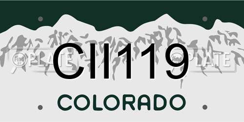 CII119 Colorado License Plate