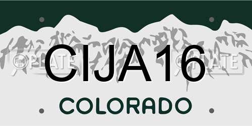 CIJA16 Colorado License Plate