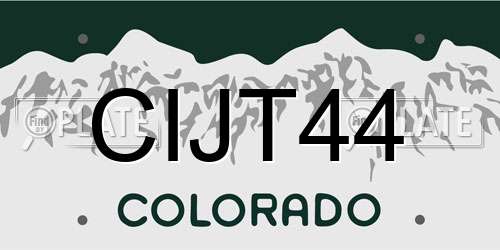 CIJT44 Colorado License Plate