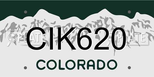 CIK620 Colorado License Plate