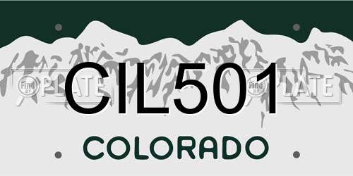 CIL501 Colorado License Plate