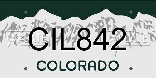 CIL842 Colorado License Plate