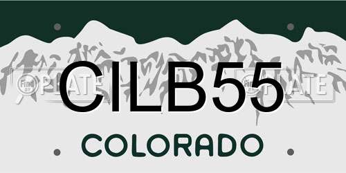 CILB55 Colorado License Plate