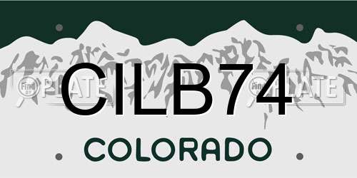 CILB74 Colorado License Plate