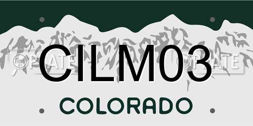CILM03 Colorado License Plate