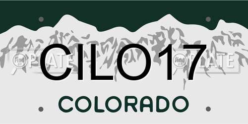 CILO17 Colorado License Plate