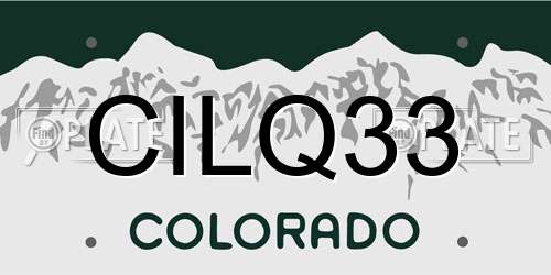 CILQ33 Colorado License Plate