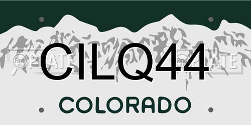 CILQ44 Colorado License Plate