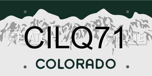 CILQ71 Colorado License Plate