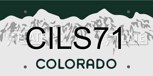 CILS71 Colorado License Plate