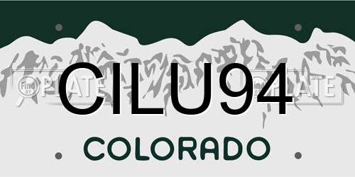 CILU94 Colorado License Plate